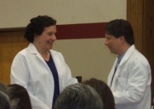 Lisa at White Coat Ceremony entering medical school