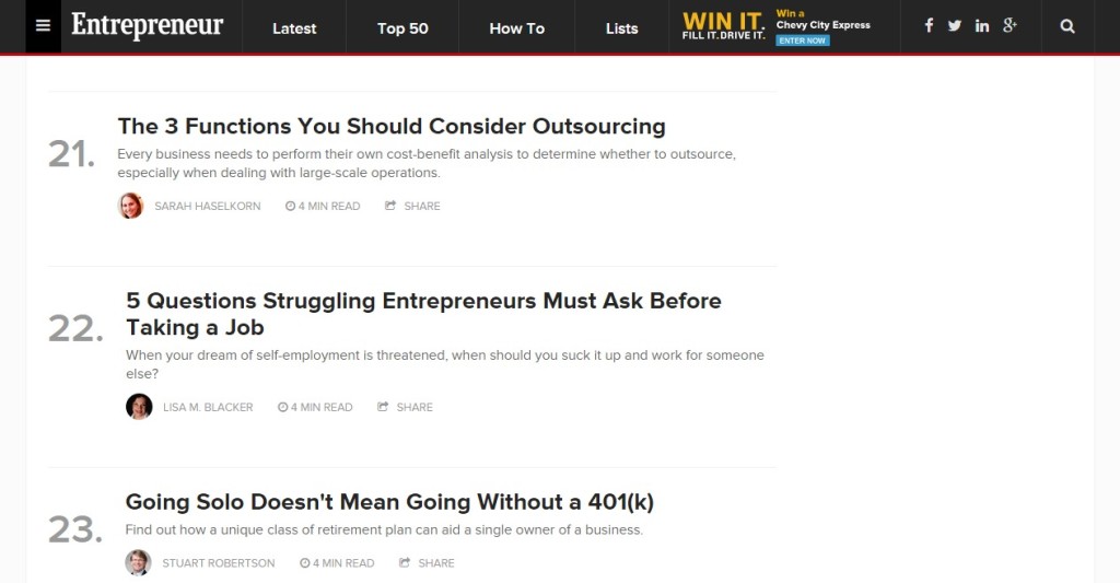 Popular   Popular articles and videos on Entrepreneur - LMB #22